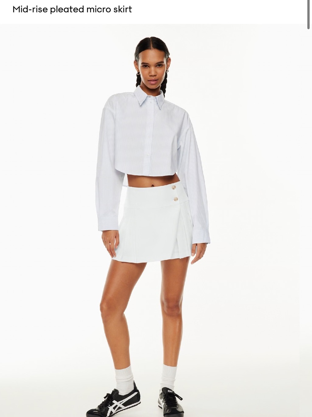 ARITZIA Sunday Kitridge Pleated Micro Skirt — White Size 0 BRAND NEW